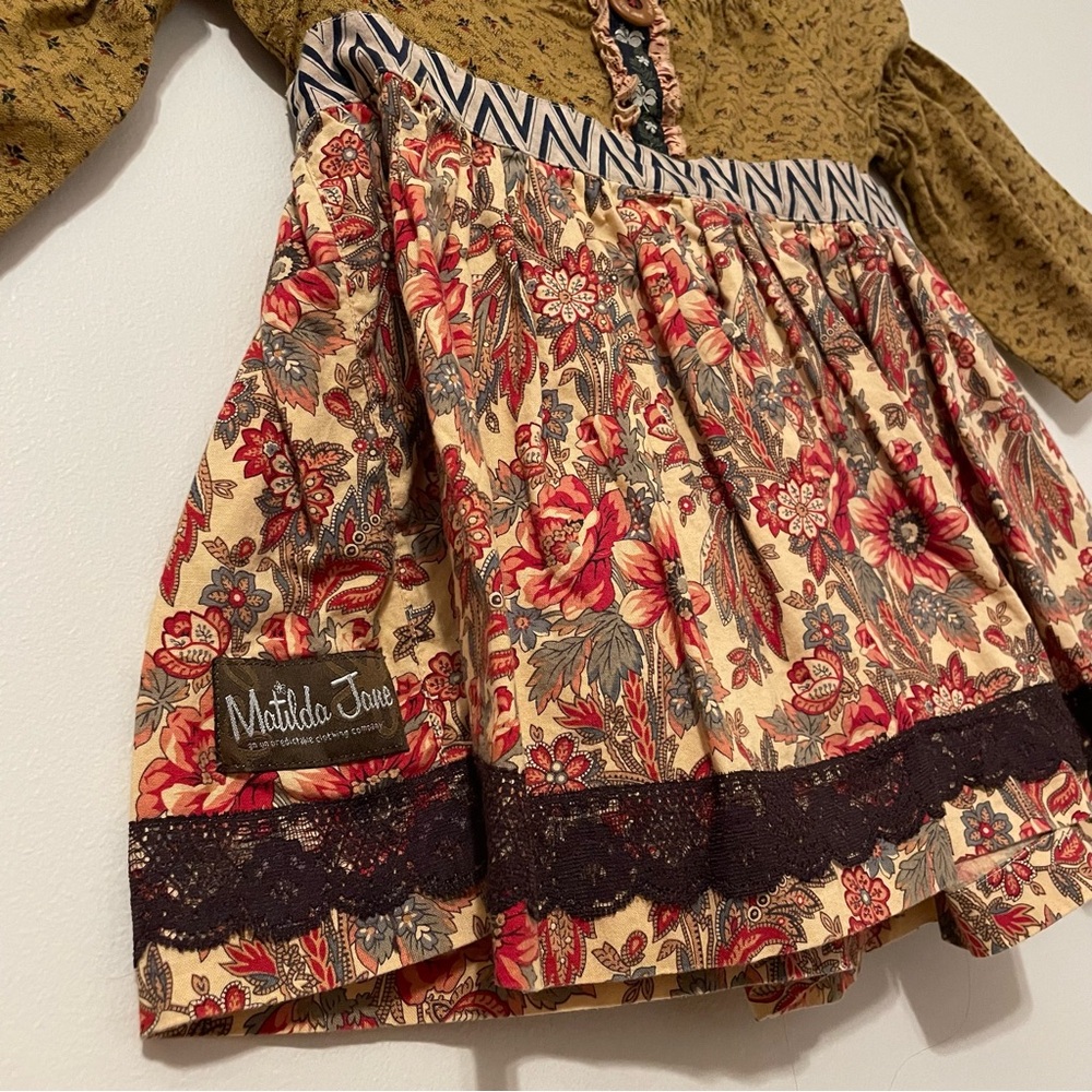 Rare 🌿 Platinum by Matilda Jane Girls Earthy Floral 3/4 Sleeve Blouse